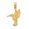 14K Yellow Gold Diamond-cut Hummingbird Pendant