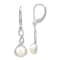Rhodium Over Sterling Silver Twisted Freshwater Cultured Pearl Leverback
Dangle Earrings