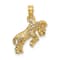 14k Yellow Gold 3D Textured Aries Zodiac pendant