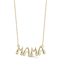 Sterling Statements 14K Yellow Gold Over Sterling Silver CZ MAMA Necklace