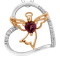 0.08 Ctw Round WhiteDia & Rhodolite ,Rhodium over sterling silver
Pendant with 18" Cable Chain