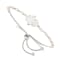 Sterling Silver Hamsa with Freshwater Cultured Pearl Adjustable Bracelet
