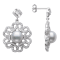 Sterling Silver Freshwater Pearl and Cubic Zirconia Earring