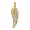 14k Yellow Gold and Rhodium Over 14k Yellow Gold 3D Diamond-Cut Two
Level Angel Wing Pendant