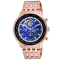 Seapro Men's Meridian World Timer GMT Blue Dial, Rose Stainless Steel Watch