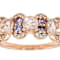 Morganite, Tanzanite And White Zircon Ring In 18K Rose Gold Over
Sterling Silver 1.09ctw