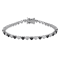 Black and White Diamond Rhodium Plated Sterling Silver Heart Tennis
Bracelet 0.10ctw