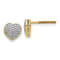 14k Yellow Gold and Rhodium Over 14k Yellow Gold 6mm Diamond Heart Stud Earrings