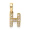 14K Yellow Gold Diamond Letter H Initial with Bail Pendant