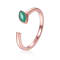 Emerald 14K Rose Gold Over Sterling Silver Marquise Solitaire Open
Design Ring, 0.25ct