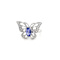 Tanzanite 9x4.5mm Marquise and White Zircon Rhodium Over Sterling Silver Ring