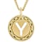 Cardano Initial Y Pendant Necklace In 18K Gold Over Bronze