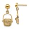 14k Yellow Gold Textured Nantucket Basket Dangle Earrings