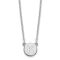 Rhodium Over Sterling Silver Tiny Circle Block Letter K Initial Necklace