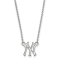 Rhodium Over Sterling Silver MLB LogoArt New York Yankees Pendant Necklace