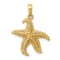 14k Yellow Gold Polished and Textured Open-Backed Starfish Pendant
