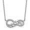 Rhodium Over Sterling Silver Polished Cubic Zirconia Mom Infinity Necklace
