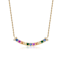 Multi-Color CZ Bar Necklace In 14K Gold Over Sterling Silver