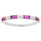 Ruby Color CZ Band Ring In Sterling Silver