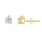 4mm Round White Topaz with Diamond Accents 14k Yellow Gold Stud Earrings