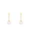 White Cultured Freshwater Pearl 14k Yellow Gold Earrings 7-7.5mm