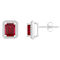 7x5mm Emerald Cut Created Ruby And Created White Sapphire 10k White Gold
Halo Stud Earrings