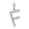 Rhodium Over 14k White Gold Diamond Letter F Initial Pendant