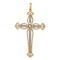 14K Two-tone Gold  Diamond Fancy Budded Cross Pendant