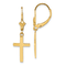 14k Yellow Gold Polished Cross Dangle Earrings