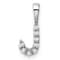 Rhodium Over 14K White Gold Lab Grown Diamond Letter J Initial Pendant