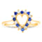 0.35ctw Sapphire and Diamond Heart Shaped Ring in 14k Yellow Gold
