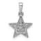 Rhodium Over 14k White Gold Diamond Star Pendant