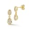 Rachel Zoe Two-Stone White CZ Dangle Earrings in 14K Gold Over Sterling Silver