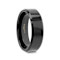 INFINITY Black Tungsten Ring with Beveled Edges 7mm