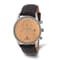 Charles Hubert Men's Stainless Steel Light Orange Dial Dual Time Watch