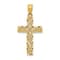 14k Yellow Gold Filigree Textured Cross Pendant