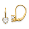 14k Yellow Gold Cubic Zirconia Heart Dangle Earrings
