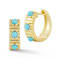 Rachel Zoe Lab-Created Turquoise Ribbed Hoop Earrings in 14K Gold Over
Sterling Silver