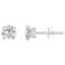 5mm Round White Topaz Rhodium Over 10k White Gold Stud Earrings