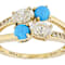 Diamond Simulant Oval, Sleeping Beauty Turquoise And White Zircon Ring
In 18K Gold Over Sterling Silver 1.15ctw