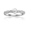 Freshwater Pearl with Moissanite Accents Rhodium Over Sterling Silver Ring