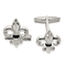 Sterling Silver Fleur De Lis with Onyx Cuff Links