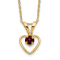 14K Yellow Gold 3mm Garnet Heart Birthstone Necklace