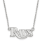 Rhodium Over Sterling Silver MLB LogoArt Tampa Bay Rays Pendant Necklace
