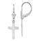 Rhodium Over 14k White Gold Polished Cross Dangle Earrings