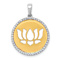 14K Two-tone Gold  Diamond Lotus Flower Pendant
