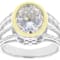 Two-Tone Moissanite Oval Solitaire Ring In 14K Gold And
Platinum-Enhanced Sterling Silver 4.20ct DEW