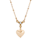 Yellow Base Metal Heart Faux Pearl Crystal Drop Necklace 16"