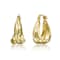 Sculptural Waterfall Hoop Earrings In 14K Gold Over Brass