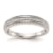 Rhodium Over 14K White Gold Diamond Trio Ladies Wedding Band 0.10ctw